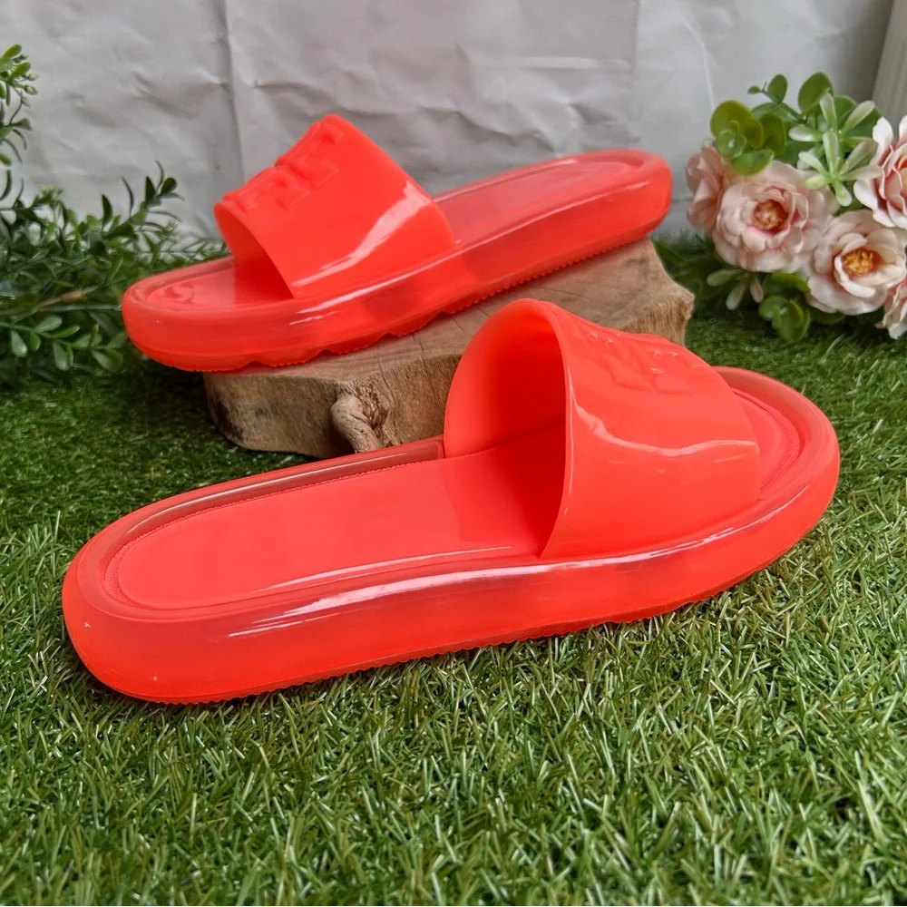 Women’s Coral Slide Sandals - Glossy Jelly Comfort